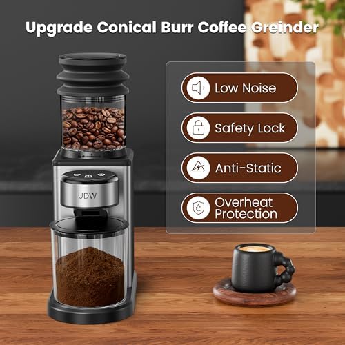 Home Coffee Grinder, Conical Burr, Stainless Steel