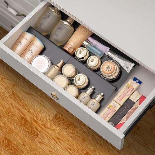 6PCS Expandable Spice Drawer Organizer Insert, Adjustable Tiered