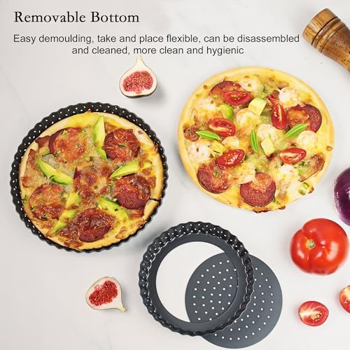 8 Inch Tart Pan:Round Pie Pans for Baking,Tart Pans with Removable