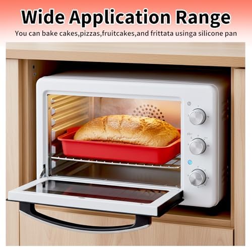 5 Pack Large Silicone Square Baking Pan, 10 x 8 x 1.6 Inches Nonstick