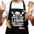 Funny Aprons for Women Men, Adjustable Black Grilling Cooking Baking