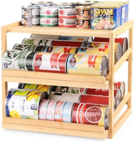 Yumkfoi Can Organizer for Pantry, Hold up to 72 3oz Cat Can