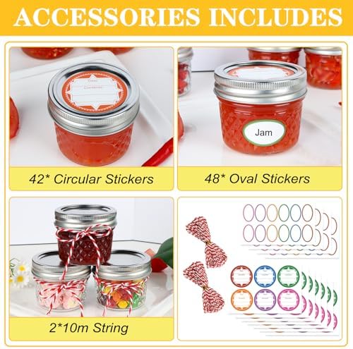 40 Pack 4 oz Mason Jars with Lids