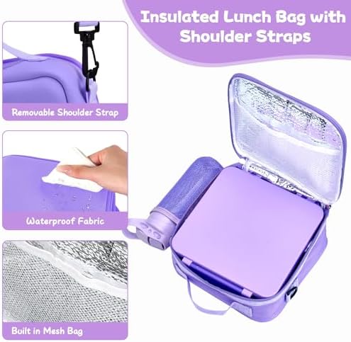 Kids Bento Lunch Box with 8oz Soup Thermo (Purple)