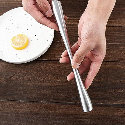 10" Stainless Steel Muddler for Cocktails, 10" Cocktail Mixing Spoon