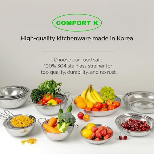 Stainless Steel Colander Set of 4, 3.5-9.5 Qt
