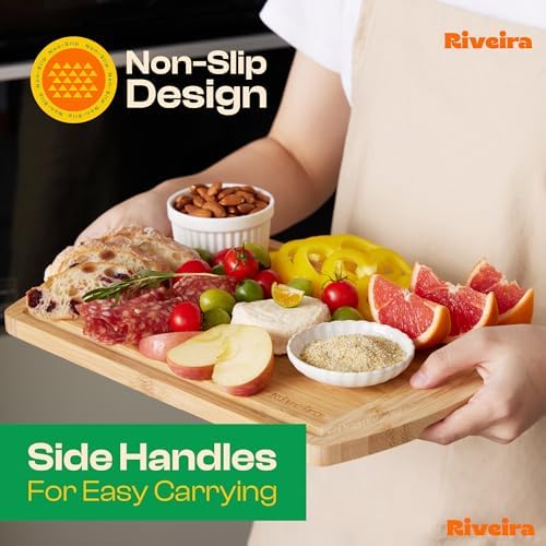 Riveira Two Tone Bamboo Wood Cutting Board – Versatile And Durable