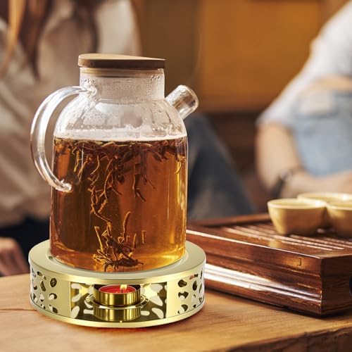 QWORK Tea Kettle Warmer, Brushed Stainless Steel Tea Kettle, Hollow