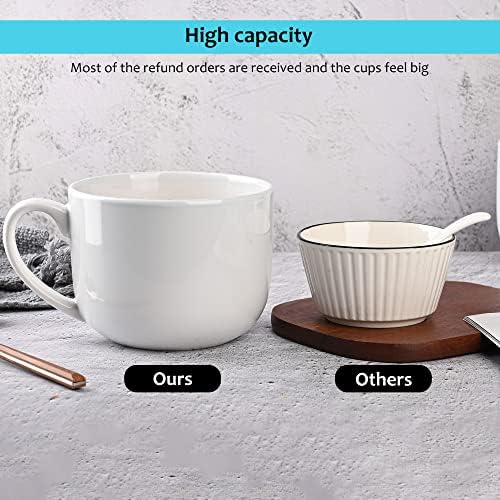50oz large Ceramic Soup Mug with Handles for Coffee, Tea, Ice Cream