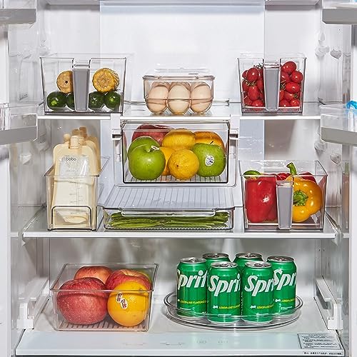 vacane Large 13" Lazy Susan Cabinet Organizer, Non-Skid Lazy Susan Turntable Clear Lazy Susan Tray Storage Containers for Pantry, Kitchen, Countertop, Bathroom-2 Pack