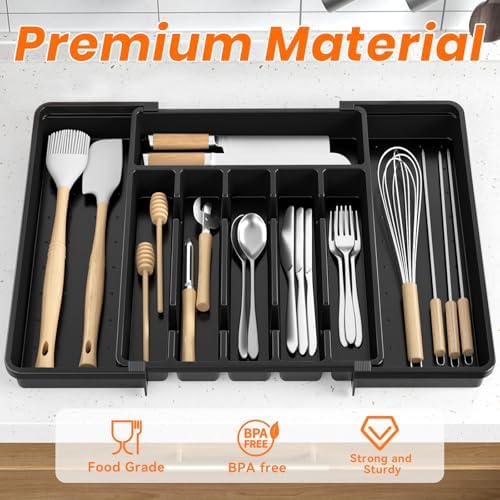 RoomHacks Large Silverware Organizer,Expandable Utensil Drawer