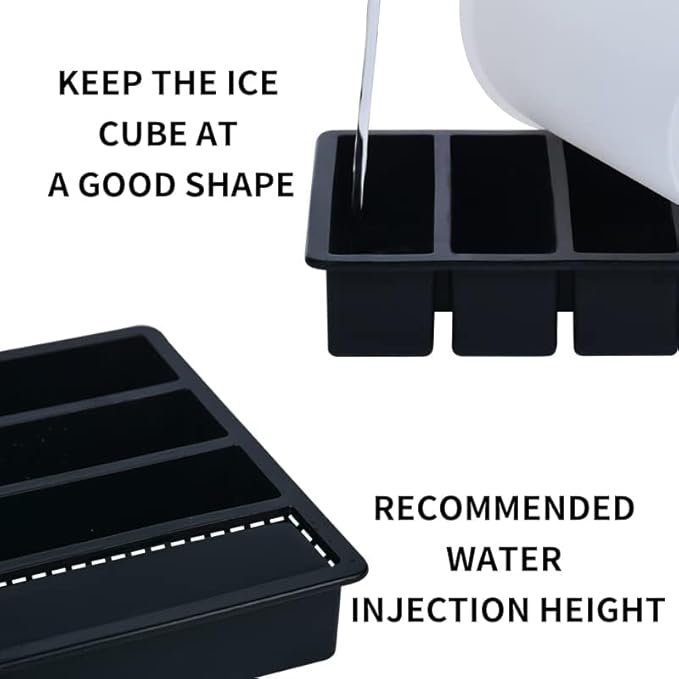 LONGFITE Large and Long Ice Cube Tray 2 Pack Silicone Freezing Container Sticks - Image 4