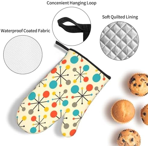 Mid Century Fifties Modern Atomic Retro Oven Mitts and Pot Holders