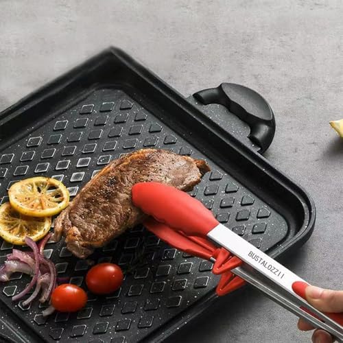Kitchen Tongs with Silicone Tips 12-9Inch, Red