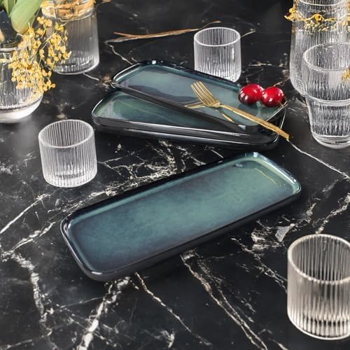 Ceramic Rectangular Plates, Large Cookie Trays, Set of 4