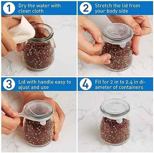 Extra Small Silicone Stretch Lids, 2 Inch, 8 pcs