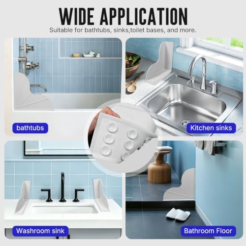 BUCABUCA 2-Pack Silicone Shower Splash Guard with Strong Suction Cups