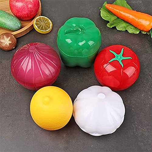 LICHMA 5pcs Plastic Vegetable Storage Box Lemon Onion Tomato Green