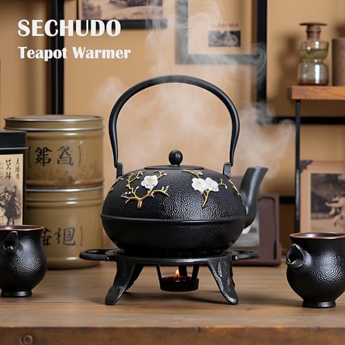 Cast Iron Teapot Warmer with Candle, Tea Pot Holder