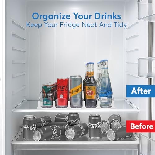 Dwella Drink Organizer for Fridge, 3-Tier Can Dispenser