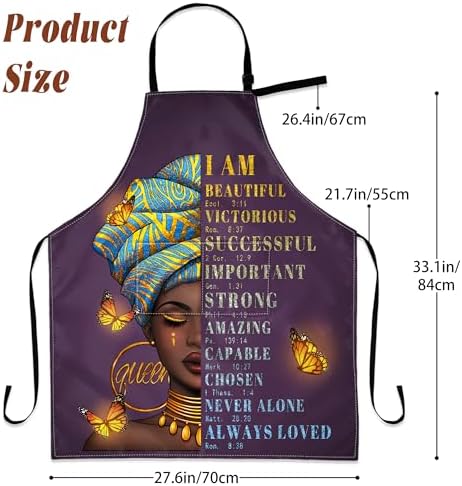 Aprons For Women With Pockets African Art Apron Black Girl Kitchen