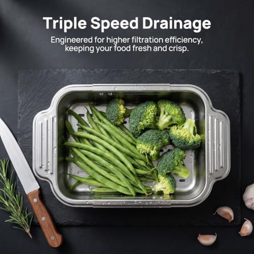 4 In 1 Collapsible Colander Strainer, 304 Stainless Steel Expandable
