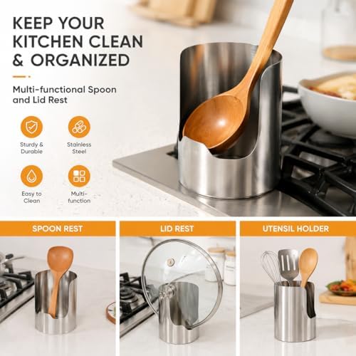 Spoon and Lid Rest for Stove Top, Multi-functional Kitchen Utensil