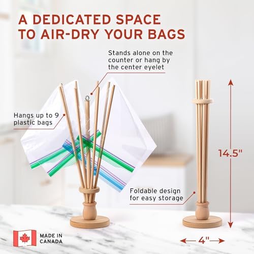 Plastic Bag and Bottle Dryer - Patented; Multi-Purpose Drying Rack