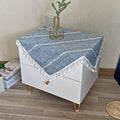 Rustic Bedside Square Small Blue Farmhouse Tablecloth 24 x 24 Inch