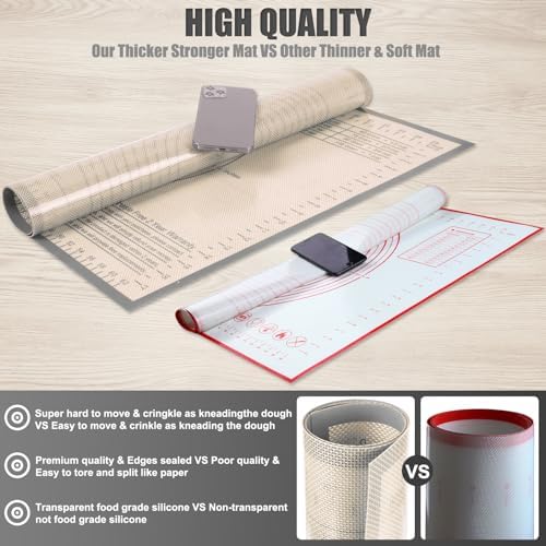 Silicone Pastry Mat 34x26 Inch Nonstick Baking Mat -Perfect for Dough