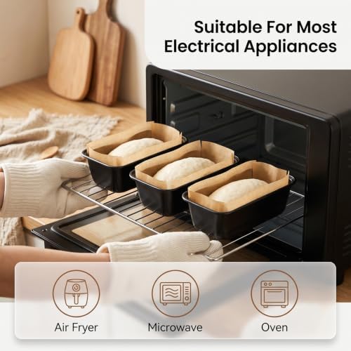 6 x 3 Loaf Pan with Liners 6 Pcs Mini Bread Pan and 100 Pcs Loaf