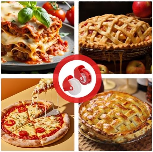 2-Pack Pastry Wheel Cutter Set, Pie Crust Crimper for Dough Cutting