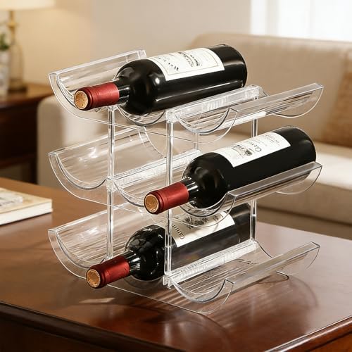 3-Tier Wine Rack, 9 Bottle Wine Holder Storage Organizer, Countertop