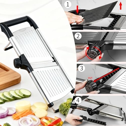 Weltonhm Mandoline Slicer for Kitchen, Mandolin and Julienne for Vegetables