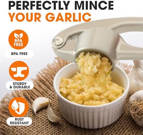 Cheer Collection Garlic Press, Stainless Steel
