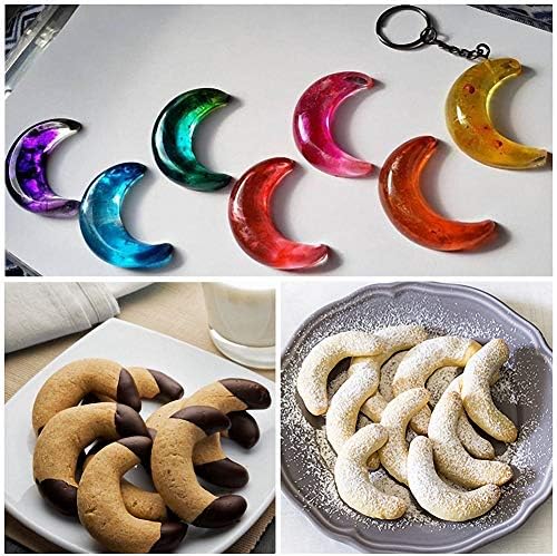 Fewo 2 Pack Moon Ice Cube Tray Silicone Crescent Mold for Chocolate