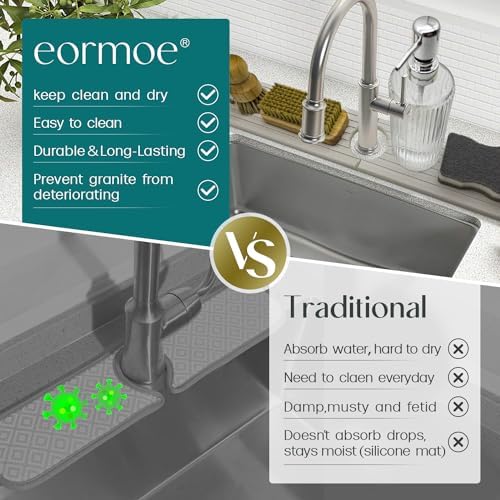 Kitchen Faucet Mat - Diatomite Splash Guard for Sink, Quick-Drying