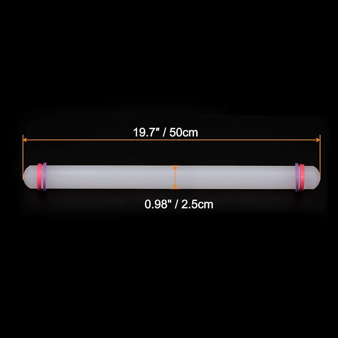 HARFINGTON Fondant Rolling Pin 20 Inch x 0.98 Inch Adjustable Guide Rings - Image 2