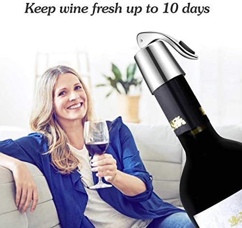 2-Pack Wine Stoppers, Airtight Seals to Keep Wine Fresh, Easy