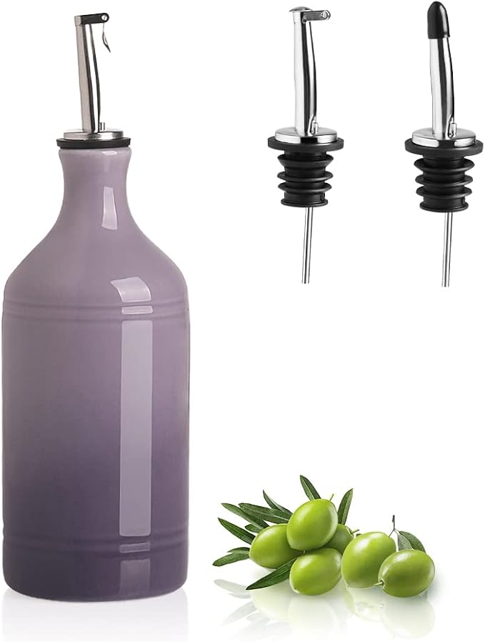 Sweejar Ceramic Olive Oil Dispenser Bottle, Opaque Oil Cruet Protects to Reduce by Sweejarco1949