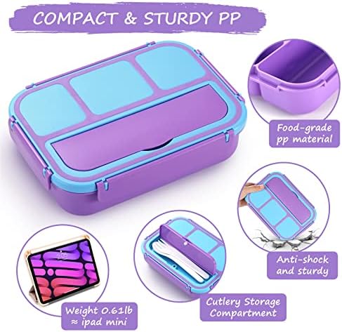 QQKO Bento Lunch Box for Kids Girls Boys, Toddler Kids Lunch Boxes for