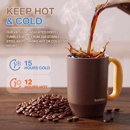 BABLOV Coffee Tumbler with Straw 23oz Insulated Travel Coffee Mugs