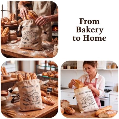 Reusable Beeswax Bread Bag with Zipper