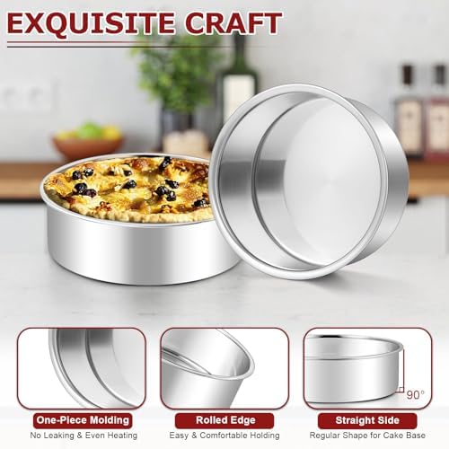 LIANYU Round Cake Pans Set of 2, 6 Inch Round Layer Cake Tins for