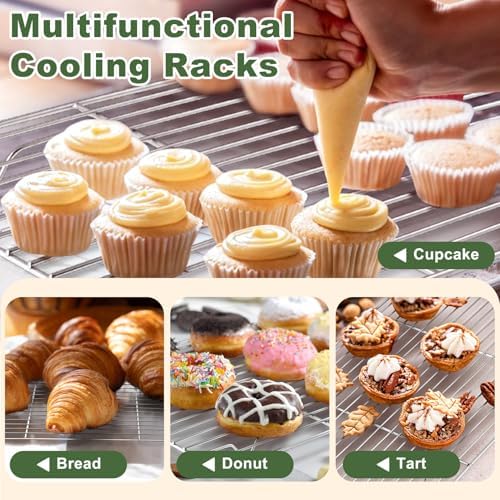 TeamFar Baking Sheet with Rack Set, 3 Pans + 3 Racks, 16/12.5/10.5
