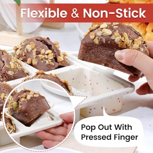 Mini Loaf Pan, Metal Reinforced Silicone Mini Bread Loaf Pan Nonstick