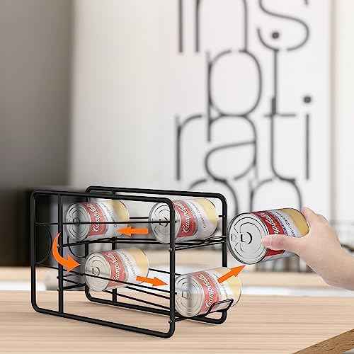 MOOACE 4 Pack Can Organizer for Pantry, Stackable Soda Can Dispenser Rack