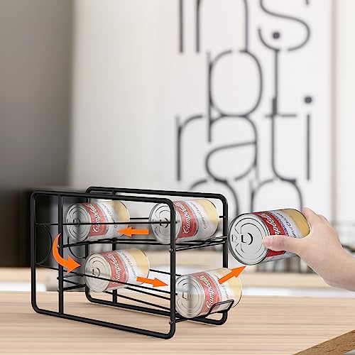 MOOACE Can Organizer for Pantry, 4 Pack, Black