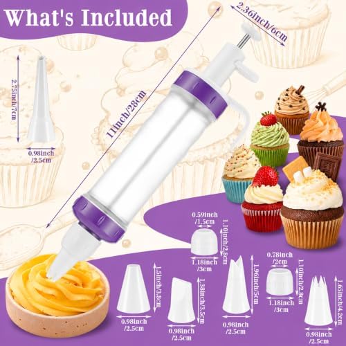 Cake Decorating Piping Kit with 7 Nozzles 3 Scrapers for Cupcake