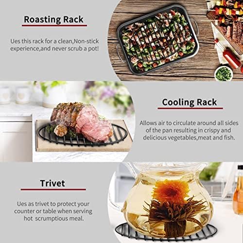Roasting Rack with Integrated Feet, Cooling Drying Rack Enameled